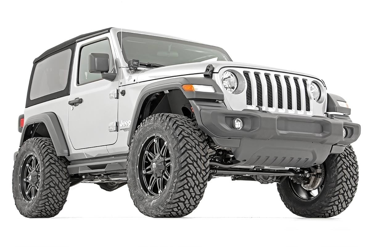 Jeep Wrangler JL Suspension Lift Kit - Front + Rear - Rough Country - 3.5 Inch, C/A Drop, FR D/S, M1 - '24-'25